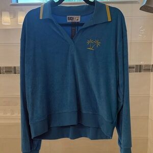 Beach Riot BLUE Pullover with Yellow Trim SIZE M NWT